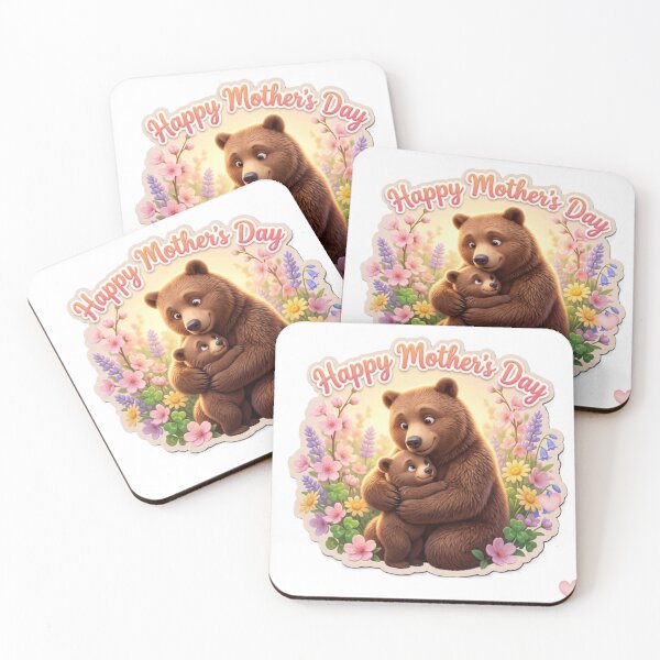 Item preview, Happy Mother's Day Bear and Cub designed and sold by SoftAuraStudi0.