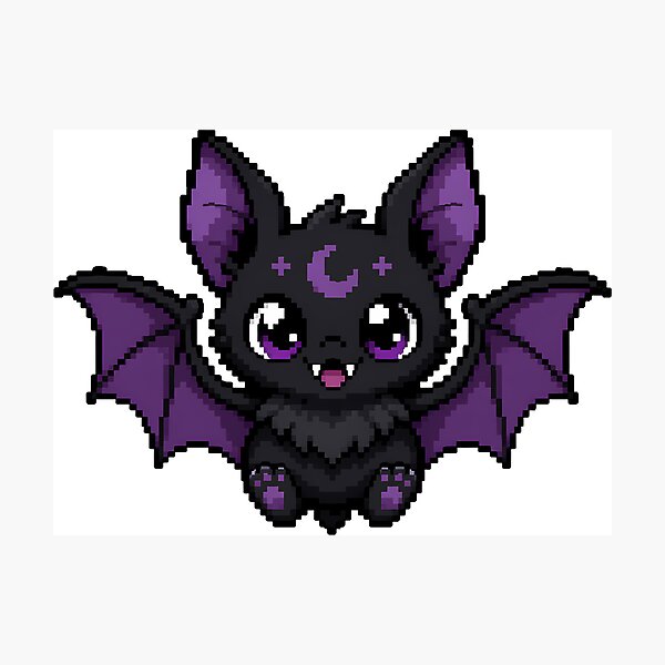 Item preview, Kawaii Pixel Art Bat – Little Purple Magical Pet designed and sold by Anteverse.