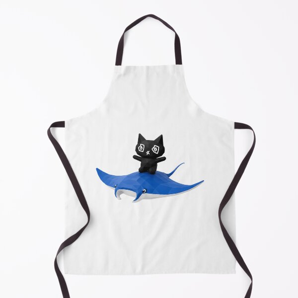 Item preview, Low Poly Black Cat Riding Manta Ray designed and sold by PawsInBloom.