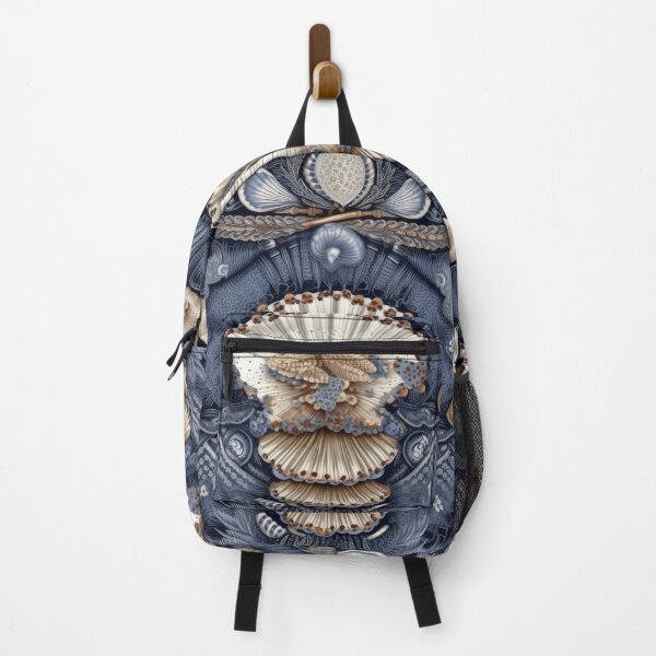 Item preview, Vintage Oceanic Assemblage - Ornate Blue and Cream Seashell Pattern designed and sold by pinkal.