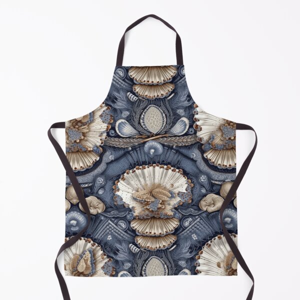 Item preview, Vintage Oceanic Assemblage - Ornate Blue and Cream Seashell Pattern designed and sold by pinkal.