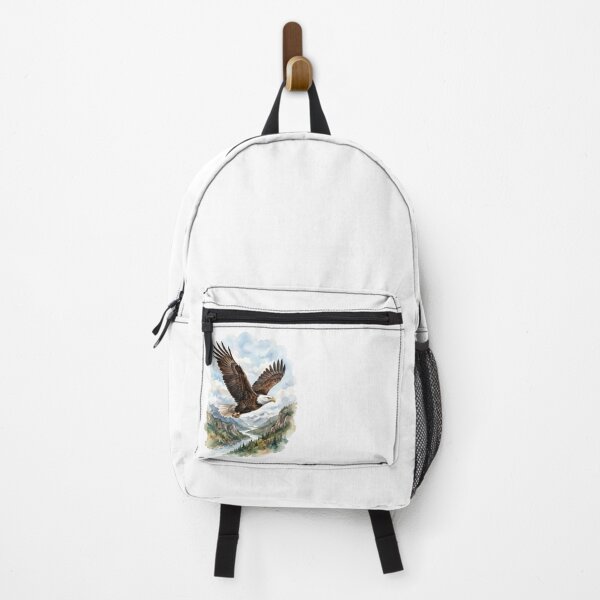 Item preview, Bald Eagle Soaring Over Mountain Valley - American Wildlife designed and sold by RubisLeaf.