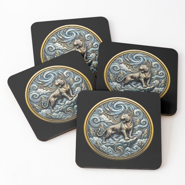Item preview, White Tiger Guardian - Mythical Celestial Medal Art designed and sold by Spirits Dark Japan.