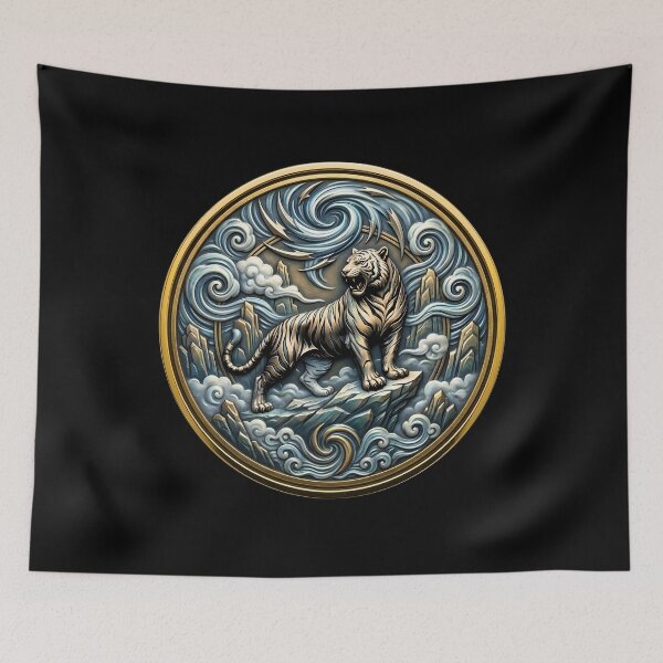 Item preview, White Tiger Guardian - Mythical Celestial Medal Art designed and sold by Spirits Dark Japan.