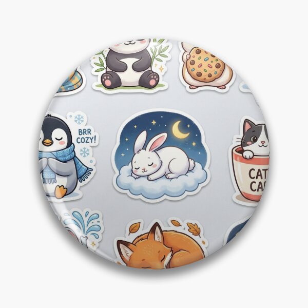 Item preview, Cute Animal Sticker Pack Kawaii | Cozy Aesthetic Animals Bundle | Panda Cat Bunny Fox PNG Stickers designed and sold by Stick - O - pedia.