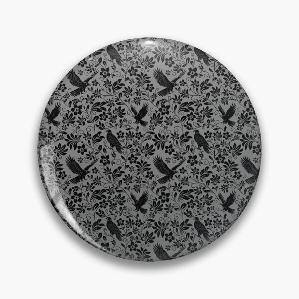 Item preview, Eagle Silhouette & Elegant Floral Seamless Pattern | Nature-Inspired Design in Grey designed and sold by WildLakePatterns.