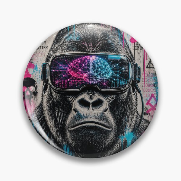 Item preview, Neon Mind Gorilla – Cyberpunk Street Art designed and sold by Zenvo.