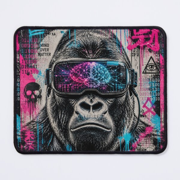 Item preview, Neon Mind Gorilla – Cyberpunk Street Art designed and sold by Zenvo.