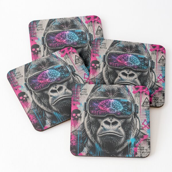 Item preview, Neon Mind Gorilla – Cyberpunk Street Art designed and sold by Zenvo.