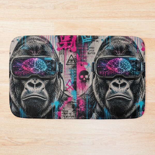 Item preview, Neon Mind Gorilla – Cyberpunk Street Art designed and sold by Zenvo.
