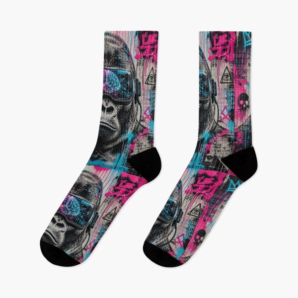 Item preview, Neon Mind Gorilla – Cyberpunk Street Art designed and sold by Zenvo.