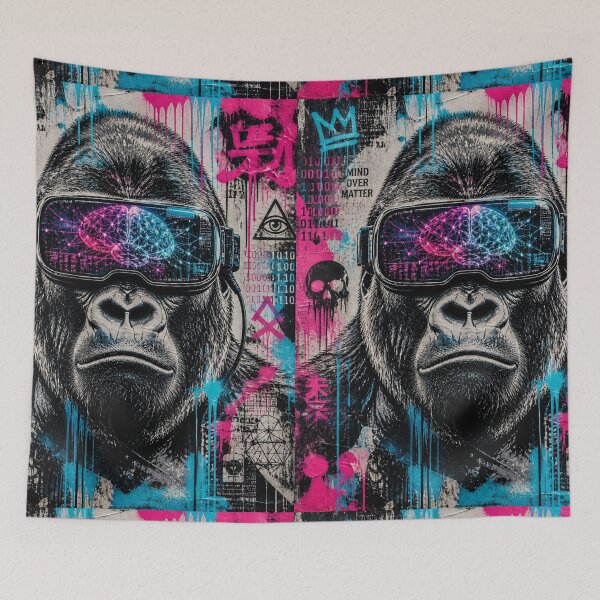Item preview, Neon Mind Gorilla – Cyberpunk Street Art designed and sold by Zenvo.