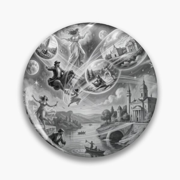 Item preview, Surreal Renoir-inspired with floating figures, cosmic worlds and poetic river landscapes designed and sold by FotoworldEdel.