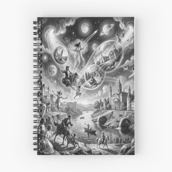 Item preview, Surreal Renoir-inspired with floating figures, cosmic worlds and poetic river landscapes designed and sold by FotoworldEdel.