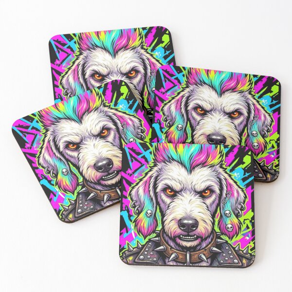 Item preview, Punk Rock Bedlington Terrier – Neon Rebel Dog designed and sold by MariDonna.