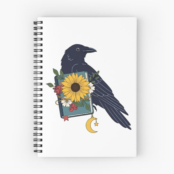 Item preview, Crescent Charm Raven Flower Wrapped Journal Gift designed and sold by pumsquare.
