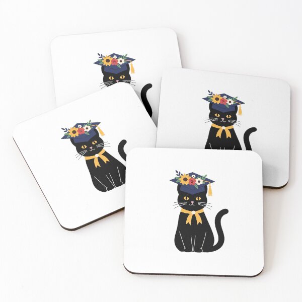 Item preview, Black Cat Laurel Sprig Graduation Cap Gift designed and sold by pumsquare.