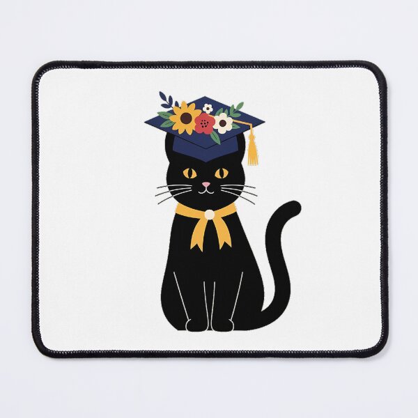 Item preview, Black Cat Laurel Sprig Graduation Cap Gift designed and sold by pumsquare.