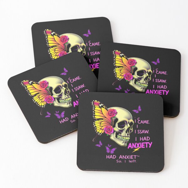 Item preview, I Came I Saw I Had Anxiety Funny Skull Tee designed and sold by artlife4.