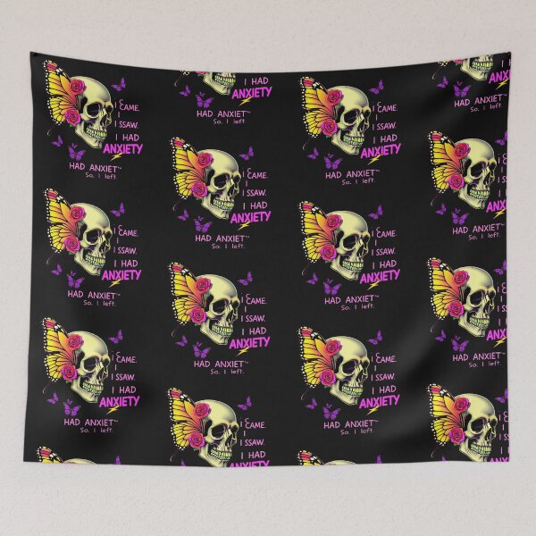 Item preview, I Came I Saw I Had Anxiety Funny Skull Tee designed and sold by artlife4.