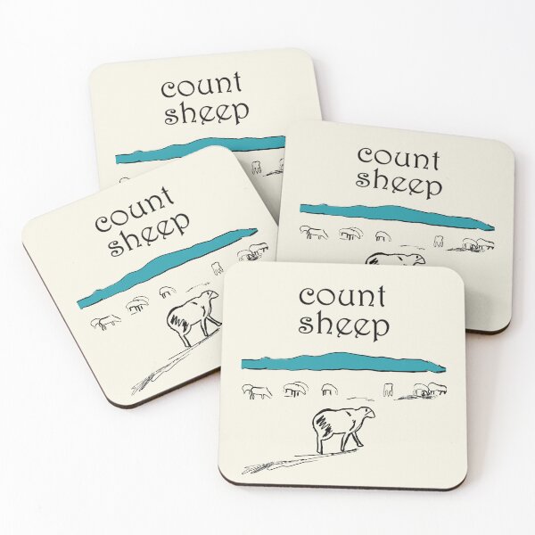 Item preview, Count Sheep Minimalist Illustration - Sleepy Farm Nature Art designed and sold by Kapsula2023.