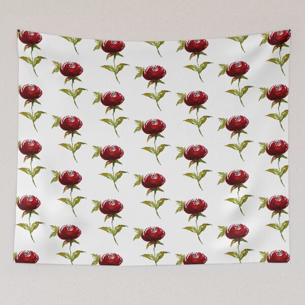 Item preview, Hand-painted Red Rose Watercolor Art Print | Red rose sticker designed and sold by Little Bloom Studio.