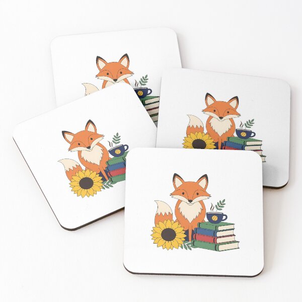 Item preview, Fox Laurel Sprig Coffee Cup and Book Stack Gift designed and sold by pumsquare.