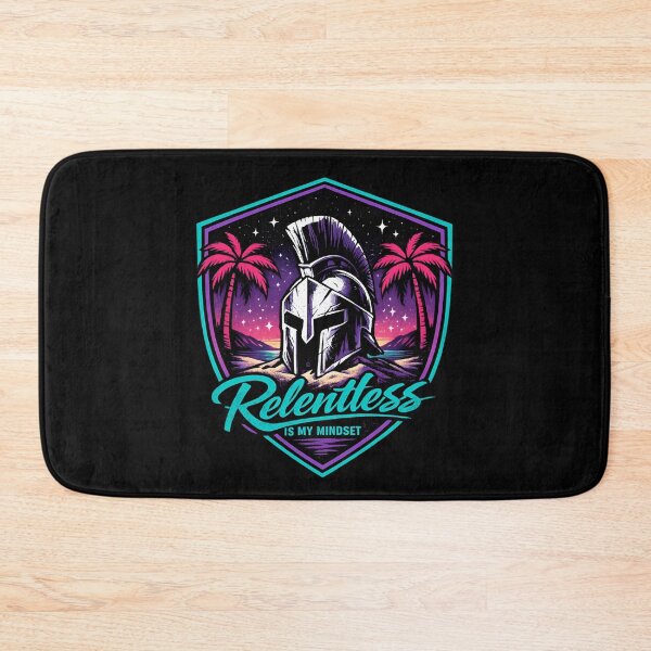 Item preview, Relentless Mindset - Retro Neon Warrior Helmet Sunset designed and sold by SidTastic .