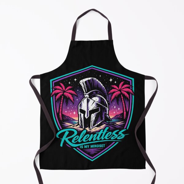 Item preview, Relentless Mindset - Retro Neon Warrior Helmet Sunset designed and sold by SidTastic .