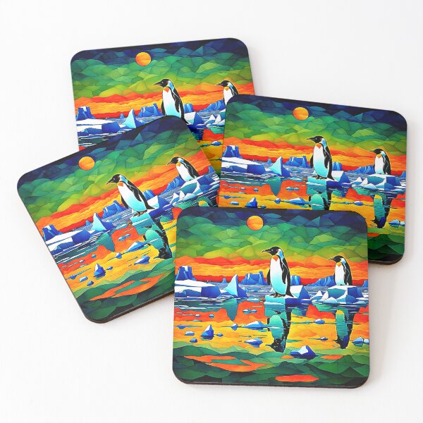 Item preview, Penguins on ice floes designed and sold by George Hutton Hunter.