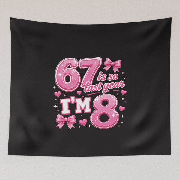 Item preview, I Was 7 Now Im 8 Coquette Bow Pink 8th Birthday Girl Cute Party Gift designed and sold by kiralynstration.