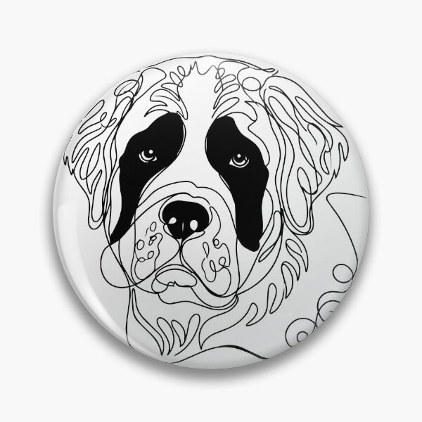 Item preview, St. Bernard One Line Art – Minimalist Dog Illustration designed and sold by Pfotenfaden.