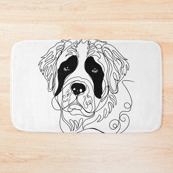 Item preview, St. Bernard One Line Art – Minimalist Dog Illustration designed and sold by Pfotenfaden.
