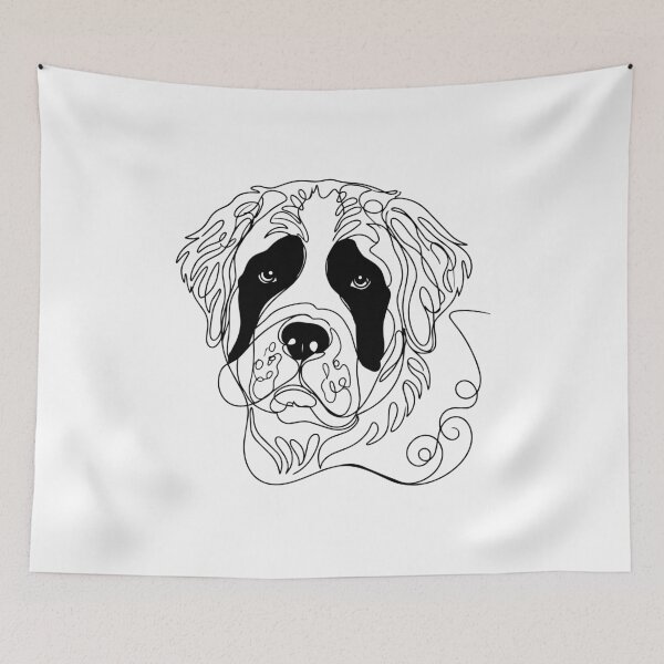 Item preview, St. Bernard One Line Art – Minimalist Dog Illustration designed and sold by Pfotenfaden.
