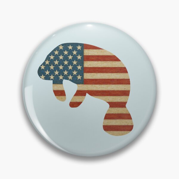 Item preview, Manatee American Flag Sticker Magnet designed and sold by candiscamera.