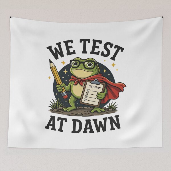 Item preview, We Test At Dawn Funny Frog Teacher Test Day Coordinator Exam Humor designed and sold by kiralynstration.