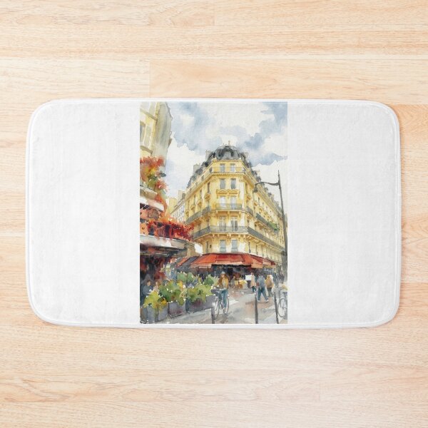 Item preview, Paris Cafe Rue Rambuteau Watercolor designed and sold by caracatita75.