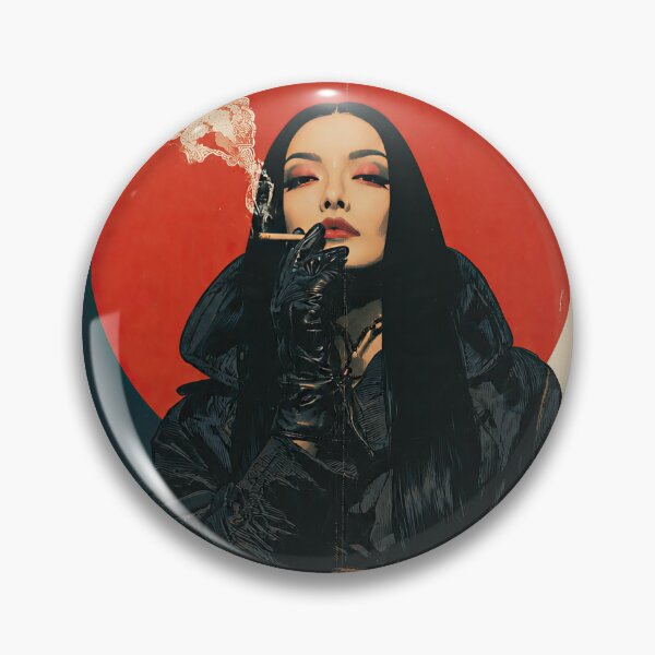 Artikelvorschau, Frau in Schwarz – Gothic-Design – Japanische Dark-Femme-Kunst | Gruselige Eleganz entworfen und verkauft von obstinator.
