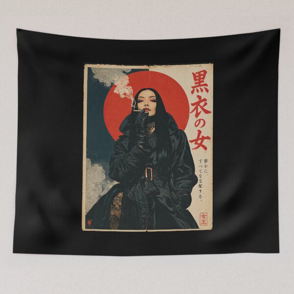 Item preview, Woman in Black Gothic Design – Japanese Dark Femme Art | Creepy Elegance designed and sold by obstinator.