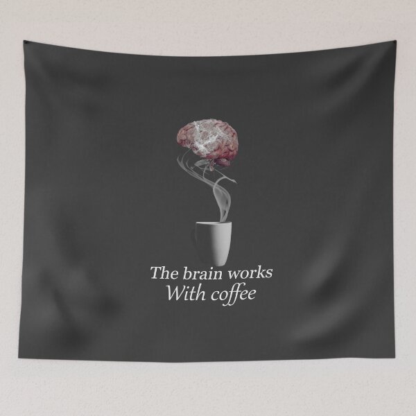 Item preview, The Brain Works With Coffee T-Shirt - Scientific Coffee Art designed and sold by MOHAMEDNOOR428.