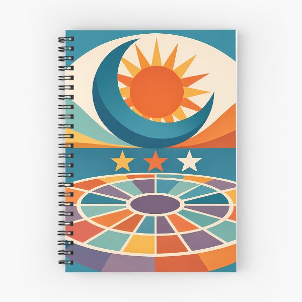 Item preview, Sun, Crescent Moon and Stars over Cosmic Wheel designed and sold by InkSmithery.