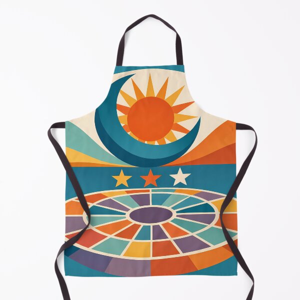 Item preview, Sun, Crescent Moon and Stars over Cosmic Wheel designed and sold by InkSmithery.