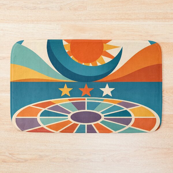 Item preview, Sun, Crescent Moon and Stars over Cosmic Wheel designed and sold by InkSmithery.