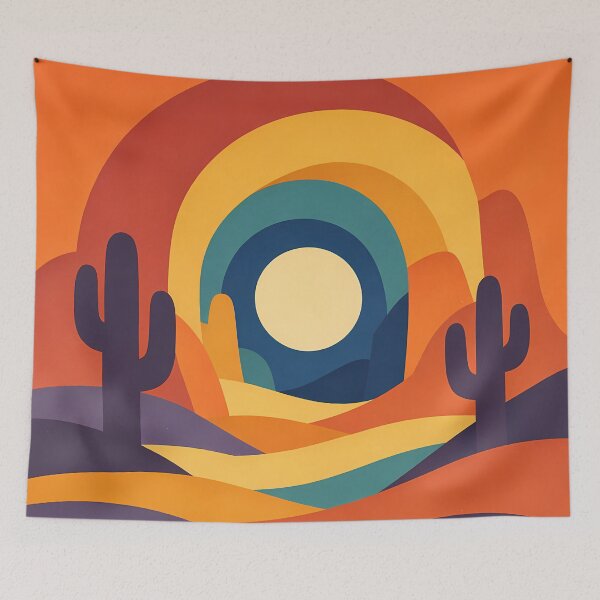 Item preview, Desert Cactus Arch Sunset Illustration designed and sold by InkSmithery.