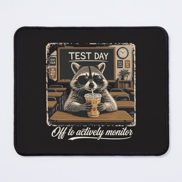 Item preview, Off To Actively Monitor Funny Raccoon Teacher Test Day Proctor Humor designed and sold by kiralynstration.