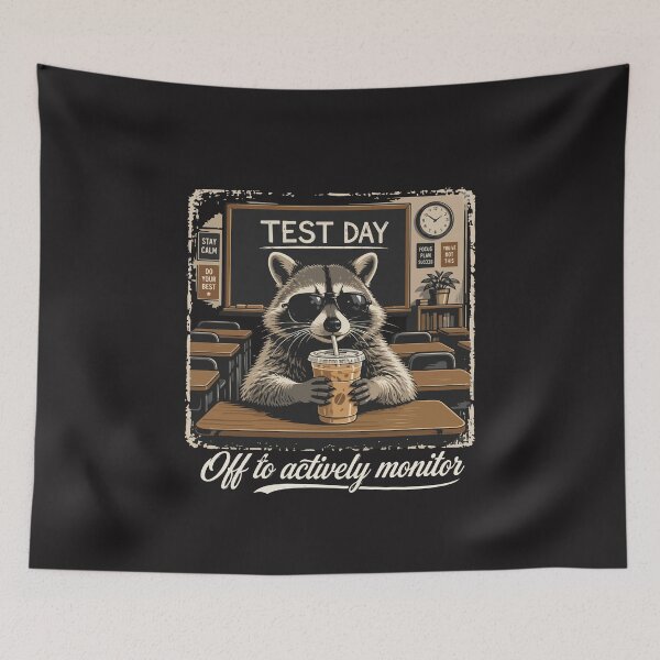 Item preview, Off To Actively Monitor Funny Raccoon Teacher Test Day Proctor Humor designed and sold by kiralynstration.