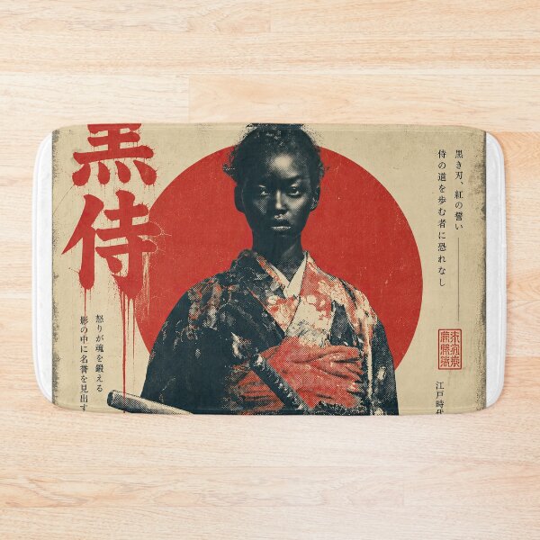 Item preview, Black Samurai Woman Design – Japanese Warrior Art | Dark Female Samurai designed and sold by obstinator.