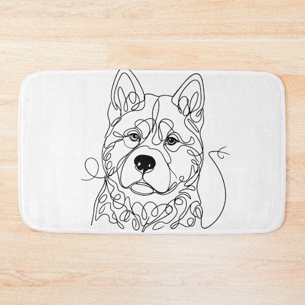 Item preview, Akita One Line Art – Minimalist Japanese Dog Illustration designed and sold by Pfotenfaden.