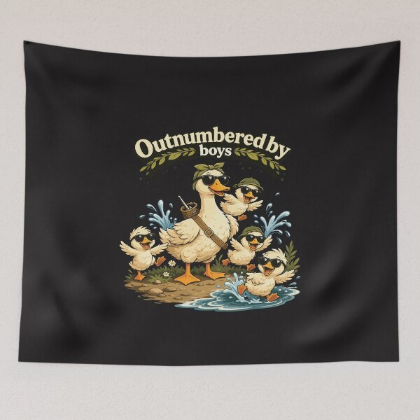Item preview, Outnumbered By Boys Funny Duck Mom Mothers Day Cute Boy Mom Humor designed and sold by kiralynstration.