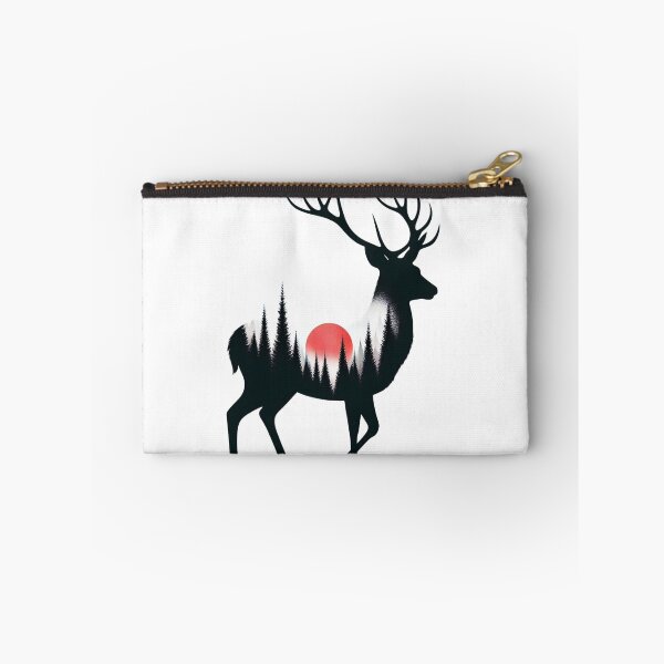 Item preview, Minimalist Deer Forest Silhouette with Red Sun designed and sold by Radhamadhaba Pattachitra Vibes”.